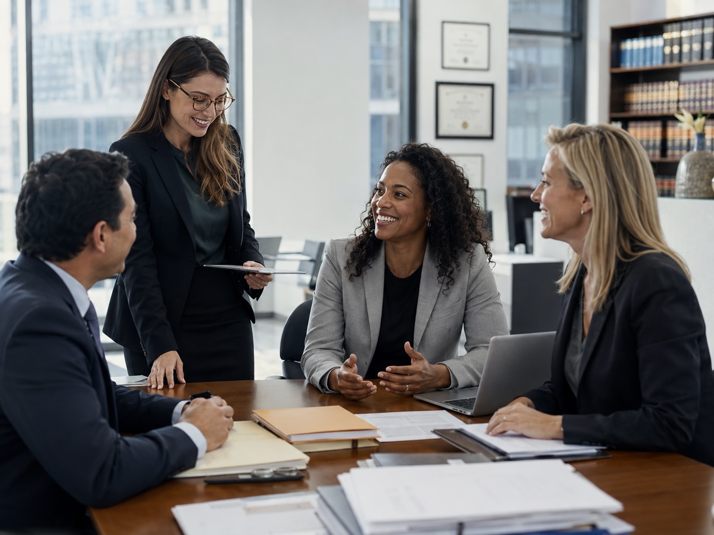 Diverse team of financial advisors collaborating
